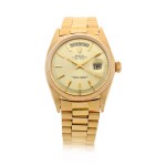 REFERENCE 1803 DAY-DATE A PINK GOLD AUTOMATIC WRISTWATCH WITH DAY, DATE AND BRACELET, CIRCA 1973