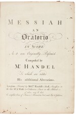 G.F. Handel. Messiah An Oratorio, first edition, third issue, c.1767