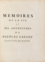 [GARGOT]. P. Groyer. Mémoires de la vie et des aventures de...[1668]. In-4, 1/2 maroquin bleu (XIXe)