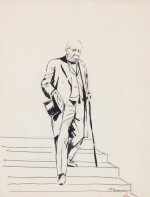 Georges Clemenceau descending the stairs | Georges Clemenceau descendant les marches