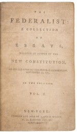 Hamilton, Alexander, James Madison, and John Jay. First edition of the most important work of American political thought ever written