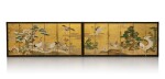 Kano Sokuyo (fl. 1716-36), A Pair of Japanese Six-Fold 'Cranes' Screens, Edo Period, Early 18th Century | 狩野派花鳥図屏風 六曲一双 狩野即誉筆 | 日本江戶時代十八世紀初 狩野派花鳥圖六扇屏風一對