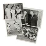 DiMaggio, Joe | Four vintage press photographs of Joe DiMaggio, all signed by the Yankee Clipper