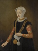 FRENCH SCHOOL, CIRCA 1600 | Portrait of a lady, sold together with a portrait medal of Henry IV and his wife Marie de Medici