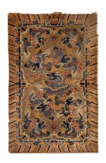 An imperial silk 'nine dragon' rug, Qing dynasty, 18th/19th century | 清十八/十九世紀 御製九龍雲紋地毯 《保和殿》款
