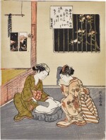 Suzuki Harunobu (1725-1770) | The Cloth-fulling Jewel River, a Famous Place in Settsu Province (Toi no Tamagawa, Settsu no meisho) | Edo period, 18th century 