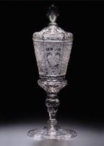 A Silesian engraved armorial goblet and cover, First quarter of the 18th century, Hermsdorf