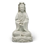 A 'Dehua' seated figure of Guanyin, Qing dynasty | 清 德化白釉觀音坐像