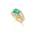 Emerald and diamond 'Trombino' ring (Anello con smeraldo e diamanti 'Trombino')
