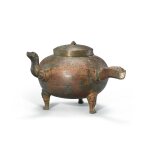 A bronze tripod pouring vessel, he, Eastern Zhou dynasty, Warring States period - Han dynasty | 東周戰國至漢 青銅熊足獸流盉