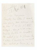 Lettre à Binet-Valmer (mai 1921, 4p.), long plaidoyer contre un critique hostile.