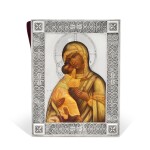 A Fabergé Silver-Mounted Icon of the Vladimir Mother of God, 1899-1908