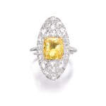 Fancy vivid yellow diamond ring | 艷彩黃色鑽石戒指