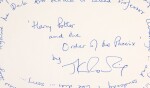 ROWLING | Autograph card signed providing clues to Harry Potter and the Order of the Phoenix, 2002