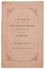 [Dickens]--Talfourd, Address written for the occasion of the amateur performance at Manchester, 1847