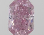 A 0.18 Carat Fancy Intense Purplish Pink Cut-Cornered Rectangular Modified Brilliant-Cut Diamond