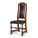 William and Mary Turned and Joined Maple 'Leather-Back' Side Chair, Boston, Massachusetts, Circa 1725