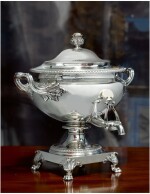  A GEORGE IV SILVER HOT WATER URN, PAUL STORR, LONDON, 1822