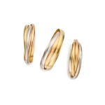 Group of Three-Color Gold Bangle-Bracelets, Two by Cartier