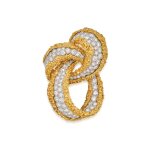 Gold and Diamond Clip-Brooch