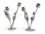 A Pair Of Italian Parcel-Gilt Silver Salt And Pepper Shakers, Buccellati, 20th Century