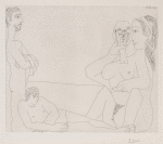 Sur la plage, femme au miroir et deux baigneurs, from the 347 Series