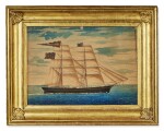 Two Victorian Framed and Painted Ship Dioramas, Together with a Framed Watercolor, 19th Century
