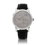 LANGE 1, REF 101.025 PLATINUM WRISTWATCH WITH DIGITAL DATE DISPLAY AND POWER RESERVE INDICATION CIRCA 2003