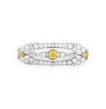 Broche saphirs jaunes et diamants | Yellow sapphire and diamond brooch