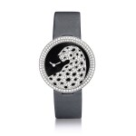 Cartier | Panthère Divine, Reference 3607, A white gold, black enamel and diamond-set wristwatch, Circa 2013 | 卡地亞 | Panthère Divine 型號3607 白金鑲黑色琺瑯及鑽石腕錶，約2013年製