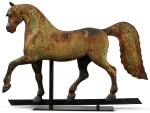  VERY FINE FULL-BODIED CAST-IRON FORMAL HORSE WEATHERVANE, CIRCA 1890