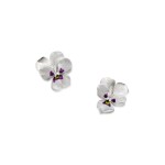 Pair of Aluminum 'Pansy' Earclips, France