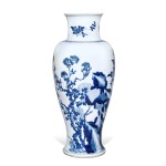 A blue and white 'birds and flowers' baluster vase, Qing dynasty, Kangxi period | 清康熙 青花花鳥圖觀音尊