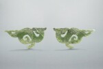 A pair of celadon jade 'S-dragon' pendants, Eastern Zhou dynasty, Warring States period | 東周戰國 青玉龍形珮一對