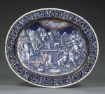 ATTRIBUTED TO PIERRE REYMOND | OVAL DISH WITH THE MANNA FROM HEAVEN