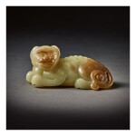 A YELLOW AND RUSSET JADE MYTHICAL BEAST,  SONG - MING DYNASTY