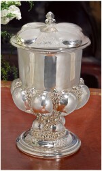 A GEORGE V SILVER LARGE CUP AND COVER, SEBASTIAN GARRARD, LONDON, DESIGNED BY CHARLES SYKES, 1927
