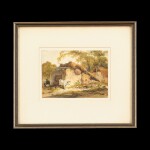 George Chinnery (1774-1852) Indian Village Scene | 錢納利（1774-1852年）   印度鄉村 紙本水彩 鏡框