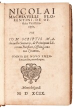 Machiavelli, Two works in Latin, Montbéliard, 1599 & 1591, later calf, two volumes