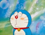 Doraemon Blushing Animation Cel with Printed Background | 臉紅的哆啦A夢賽璐璐，附印刷背景