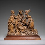SOUTHERN NETHERLANDISH, ANTWERP, CIRCA 1520 | RELIEF WITH MOURNERS FROM A CRUCIFIXION