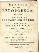 Hero, Belopoeeca, Augsburg, 1616, contemporary limp vellum, Goche copy