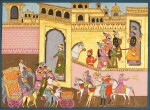 A GROUP OF NINE ILLUSTRATIONS FROM THE BHAGAVATA PURANA: THE ABDUCTION OF RUKMINI, INDIA, KANGRA OR GULER, CIRCA 1830-40