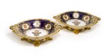 TWO RARE OVAL PORCELAIN TAZZAS FROM THE NICHOLAS I COALPORT SERVICE, IMPERIAL PORCELAIN FACTORY, ST PETERSBURG, PERIOD OF NICHOLAS I (1844-1855)