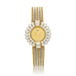 A two colour gold and diamond-set bracelet watch, Circa 1990 |  蕭邦  |  雙色金鑲鑽石鏈帶腕錶，約1990年製