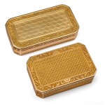 Two gold cut-cornered rectangular snuff boxes, Geneva and Paris, early 19th century