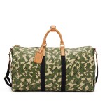 Green, Beige, and Black Monogramouflage Coated Canvas Keepall 55 Bandoulière Gold Hardware, 2008