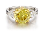 GRAFF | FANCY VIVID YELLOW DIAMOND AND DIAMOND RING | 格拉夫 | 3.65卡拉 艷彩黃色 VS2淨度 鑽石 配 鑽石 戒指