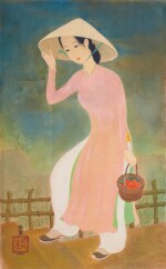 Mai Trung Thu 枚中栨 （梅忠恕） | Jeune Femme sur le Chemin avec Panier de Cumquats 手持一籃金橘的年輕女子