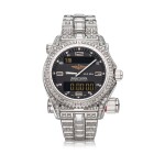 Reference E7632110 Emergency   A white gold and diamond multi-functional LCD display bracelet wristwatch, Circa 2010